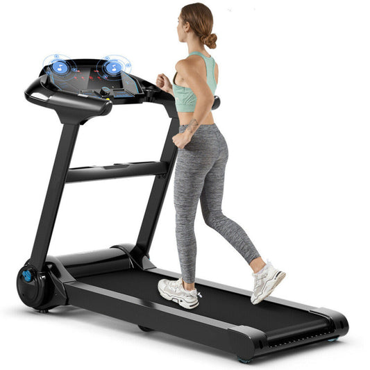 2.25HP Folding Treadmill with Bluetooth Speaker and Super Large LED Touch Display